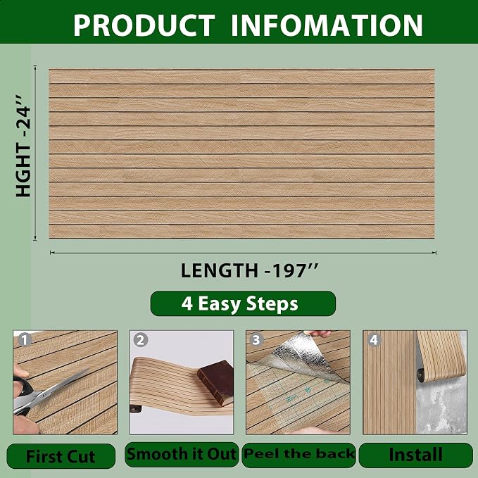 ReWallpaper 24in X 16.5ft Light Oak Wood Wall Panels Peel and Stick Slat Wall - Image 6