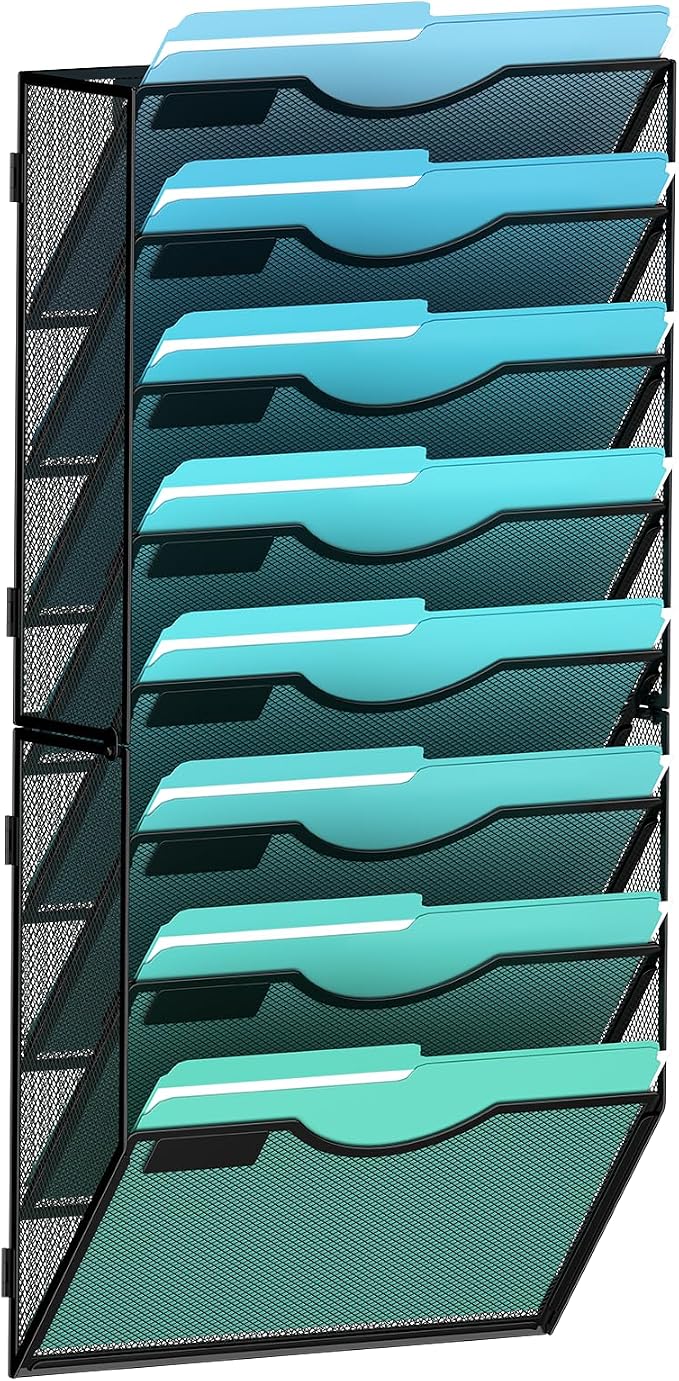 Gawerk 8-Tier Wall File Organizer Hanging Wall File Holder Wall Mount Paper by Gawerk