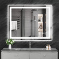Koonmi 40"x32" LED Mirror for Bathroom, 90CRI Anti-Fog Vanity Mirror by KOONMI