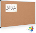 Large Cork Bulletin Board 60" X 36", Wall Mounted Notice Pin Board by Justdowhatyouwanttodo