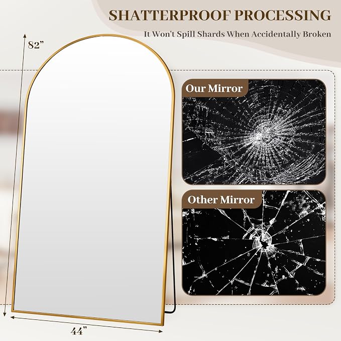 Suidia 82"x44" Arched Full Length Mirror - Image 4