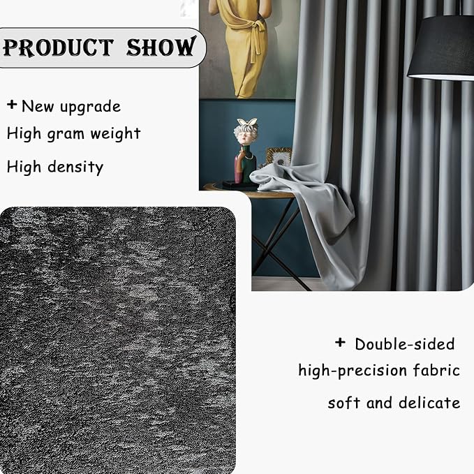 Room Divider Curtains for Ceiling Track Rod, 100% Blackout Ceiling Track - Image 3