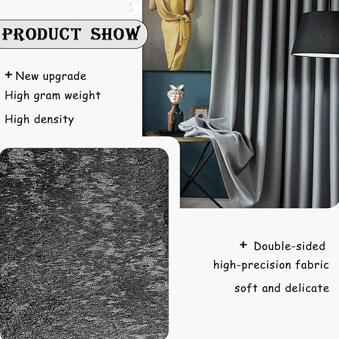 Room Divider Curtains for Ceiling Track Rod, 100% Blackout Ceiling Track - Image 3