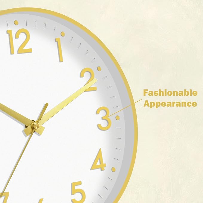 Mosewa Wall Clock 10 Inch, Battery Operated Silent Non-Ticking Modern Analog - Image 9