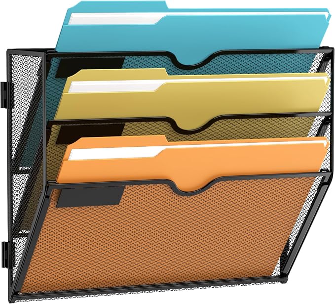 SUPEASY 3 Tier Wall File Organizer, Hanging Wall Mounted Mail Organizer by SUPEASY
