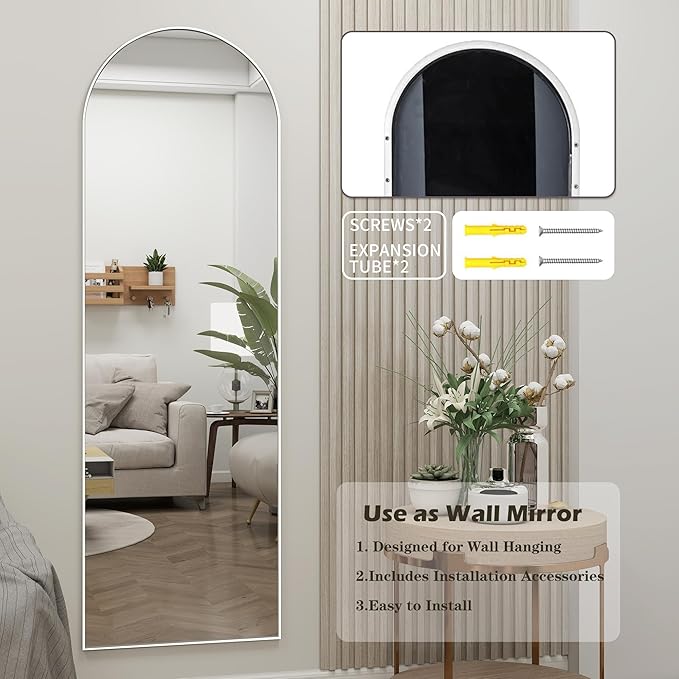 Door Mirror, Arched Full Length Mirror Over The Door, Wall Mirrors - Image 4