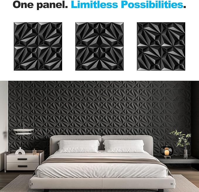 Art3d 33-Pack 3D Wall Panel for Interior Wall Décor, Diamond Textured PVC - Image 6