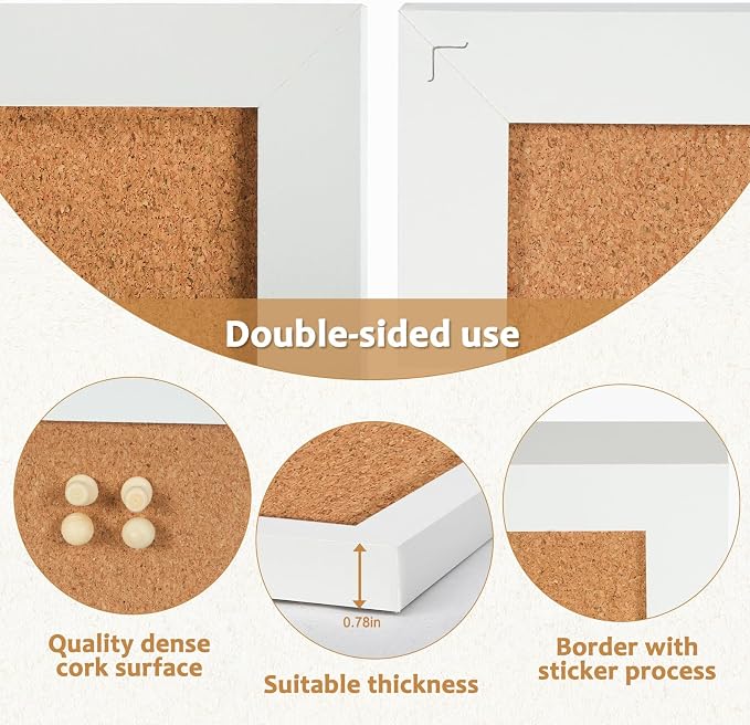 2-Pack Double-Sided Cork Board, Picture Display Vision Board Kit Corkboards - Image 2
