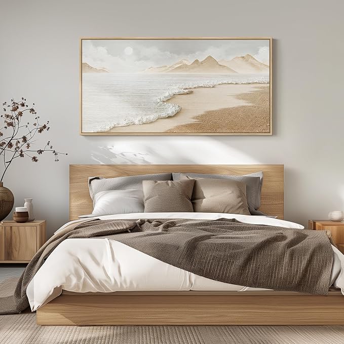 Framed Boho Coastal Beach Wall Art - Image 3