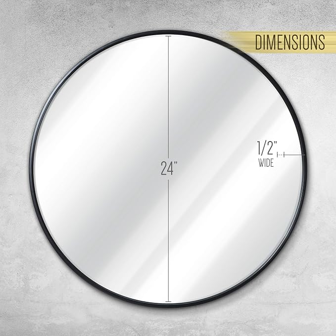 HBCY Creations Round Mirror, Living Room and More, Modern Minimalist Mirror - Image 6