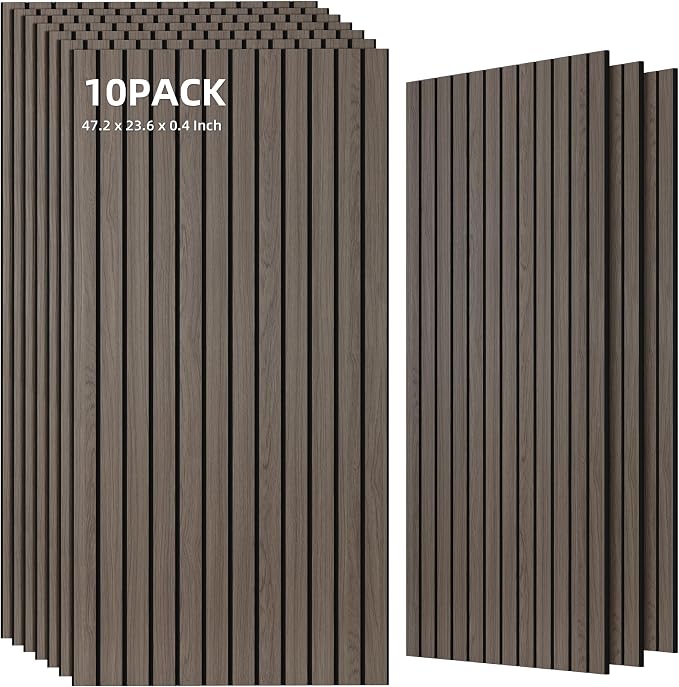 TO-TH Wood-Look Acoustic Wall Panels, 10 Pack 47.2” x 23.6” Acoustic Panels by TO-TH