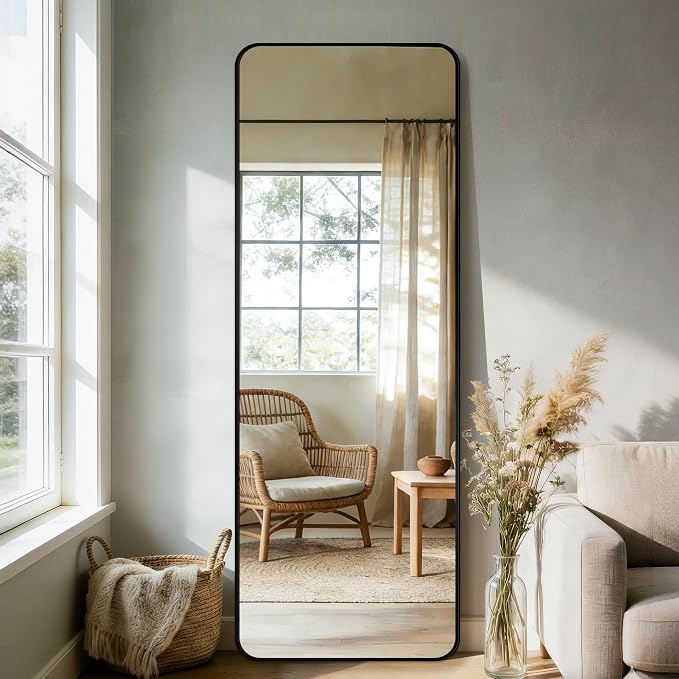 Delma Full Length Mirror, Wall Mounted, Freestanding or Leaning, Rounded - Image 9