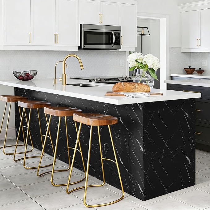 Abyssaly Black Marble Contact Paper Peel and Stick Countertops Waterproof Matte - Image 3