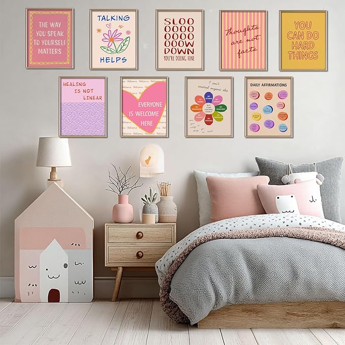 LOARTVE 9Pcs Mental Health Wall Art Prints Motivational Psychology Wall Decor - Image 3