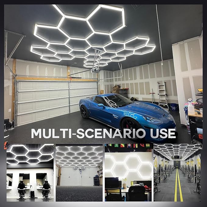 31-Lights LED Hexagon Honeycomb Shop Light, 800 Lumens Super Bright 7-Hex DIY - Image 8