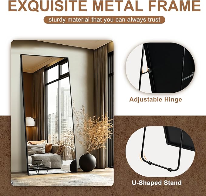 Delma Full Length Standing Mirror, Large Floor Mirror - Image 6