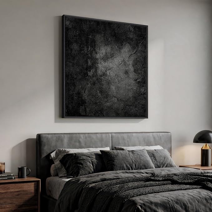 Extra Large Framed Black Abstract Wall Art - Image 2