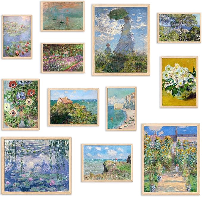 KBKBART Claude Monet Eclectic Wall Art, Monet Prints by KBKBART