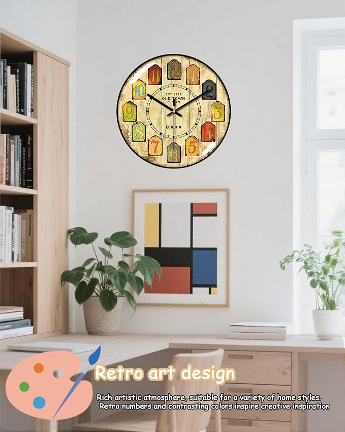 Decorative Wall Clocks Batterys Operated, Retro Wall Clock - Image 4