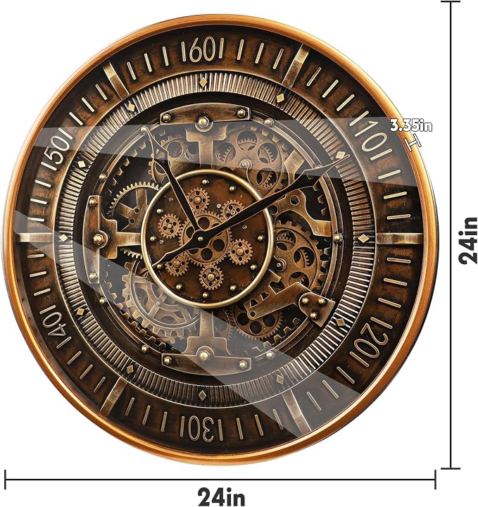 24 Inch Real Moving Gears Wall Clock - Image 5