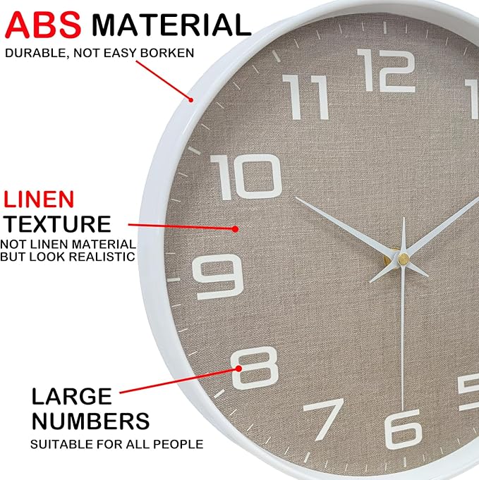 8 Inch Modern Wall Clocks Battery Operated - Image 7