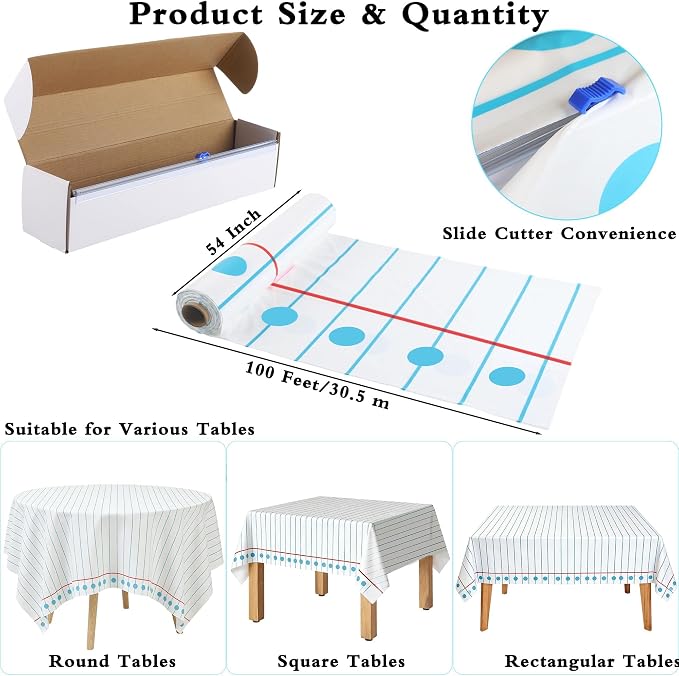Kochorie 100 Ft x 54 Inch Back to School Notebook Tablecloth Roll Plastic - Image 2