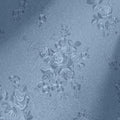 Erfoni 197"x17.7" Grey Blue Peel and Stick Wallpaper Thicken Floral Embossed by Erfoni