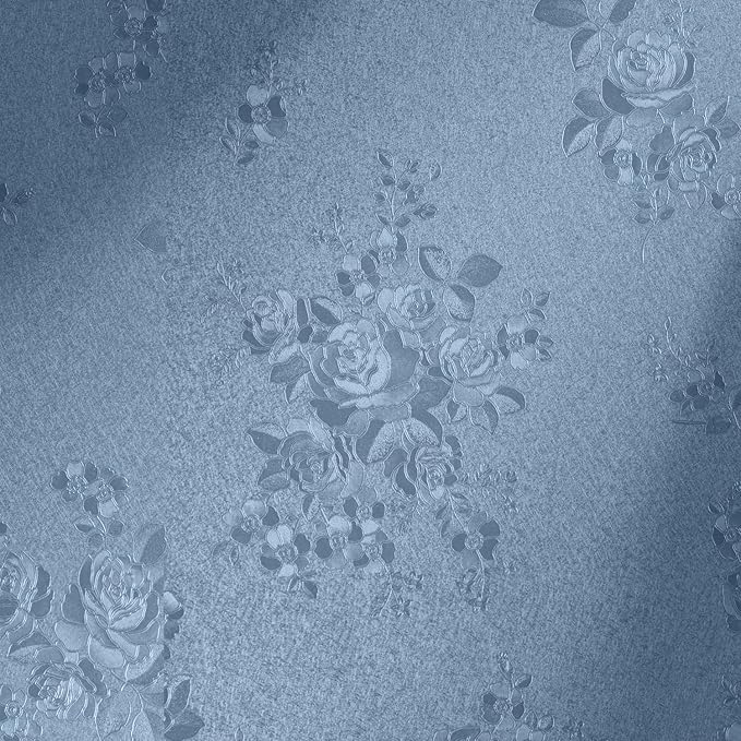 Erfoni 394"x17.7" Grey Blue Floral Embossed Wallpaper by Erfoni