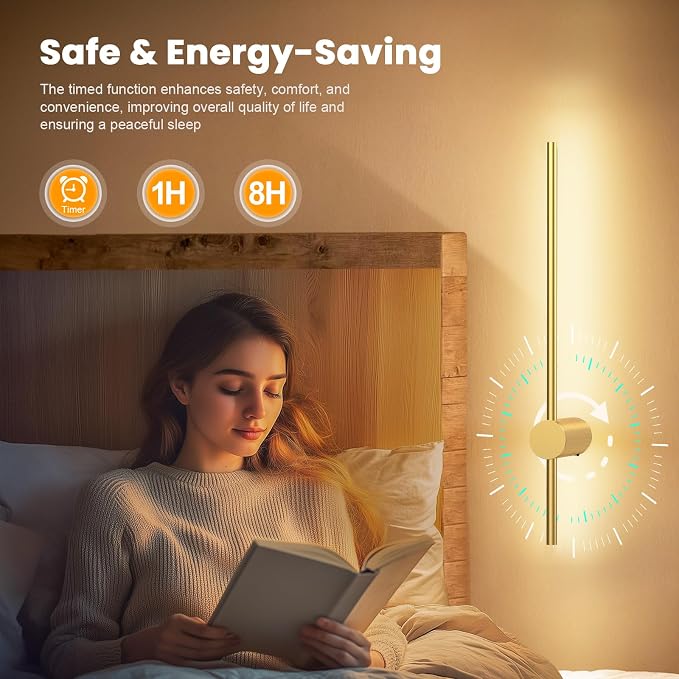 NIORSUN 24 Inch Battery Operated Wall Sconce Set of 2, 10 Colors Dimmable - Image 7