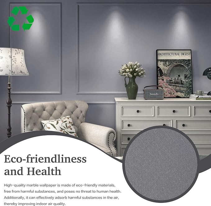 Dimoon 17.7''x393'' Peel and Stick Wallpaper Grey Contact Paper - Image 5