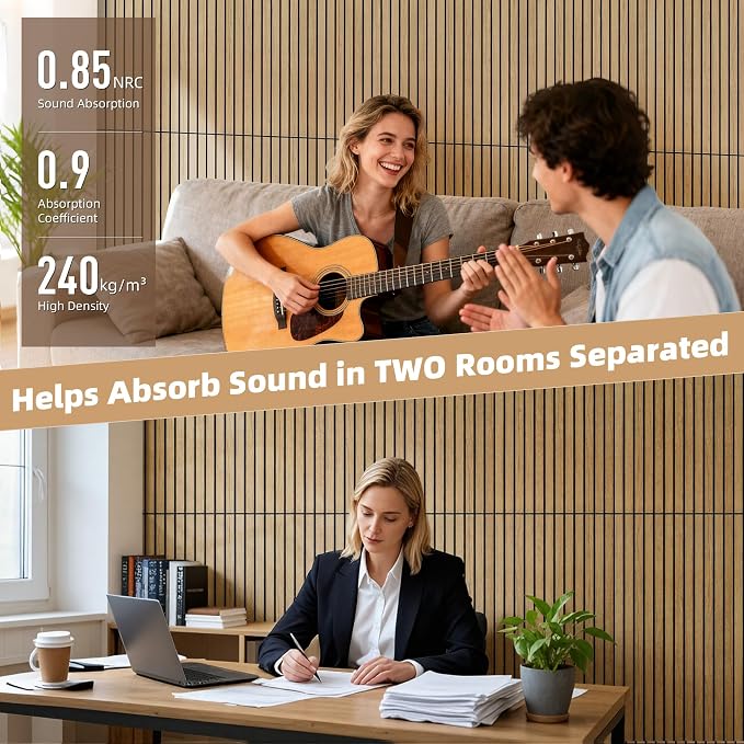 TO-TH Wood-Look Acoustic Wall Panels, 10 Pack 47.2” x 23.6” Acoustic Panels - Image 4
