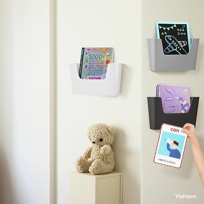 YOHOM Adhesive File Holder Plastic Document Folder Door No Drilling Mount Mail - Image 4