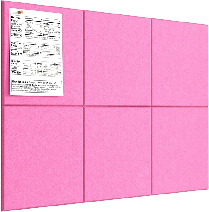 MaxGear Large Cork Board for Wall 36" x 24", 6 Pack Felt Wall Tiles by MaxGear