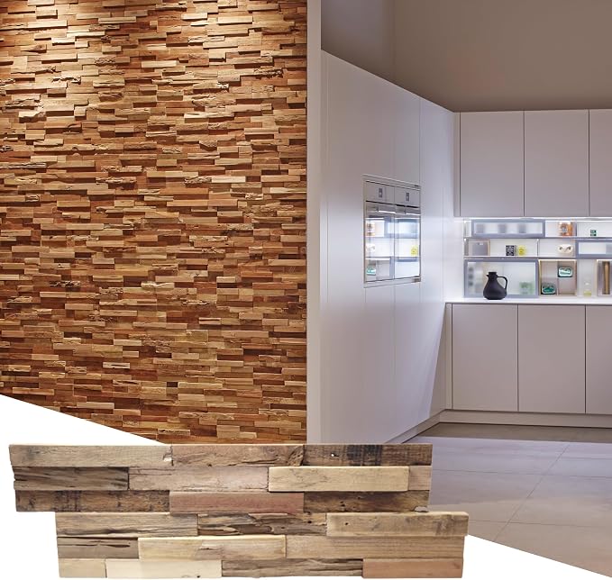 Wall!Supply 3D Wall Panels – Reclaimed Rustic Asian Teak Wood – Home Decor - Image 2