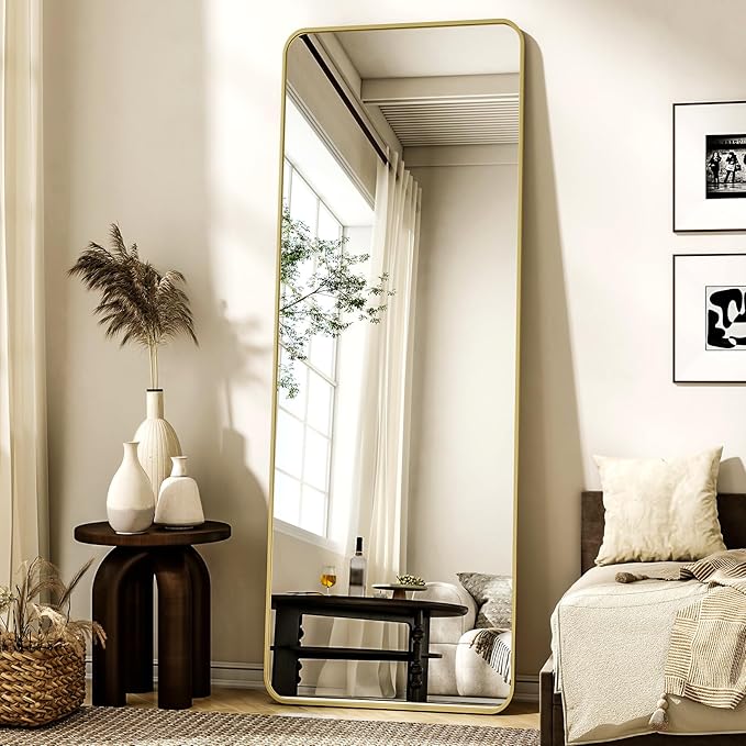 XRAMFY 56"x21" Floor Full Length Mirror Standing Full Body Rounded Corner - Image 3