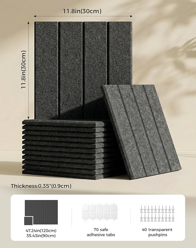 Aothia 12-Pack Felt Bulletin Board Tiles - Image 2