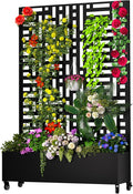 MTART Metal Planter Box with Trellis, 72.1"x47.2"x16" Outdoor Galvanized Raised by Unknown