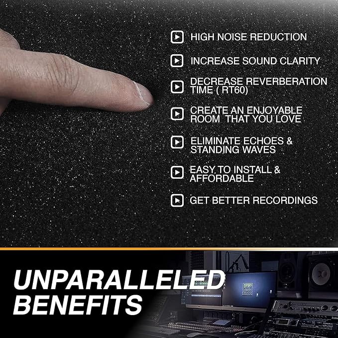 12 Pack Self-Adhesive Acoustic Panels 1 X 12 X 12 Inches - Image 4