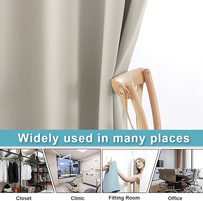 RYB Home Blackout Room Divider Curtain, Soundproof Privacy Screen Curtains - Image 5