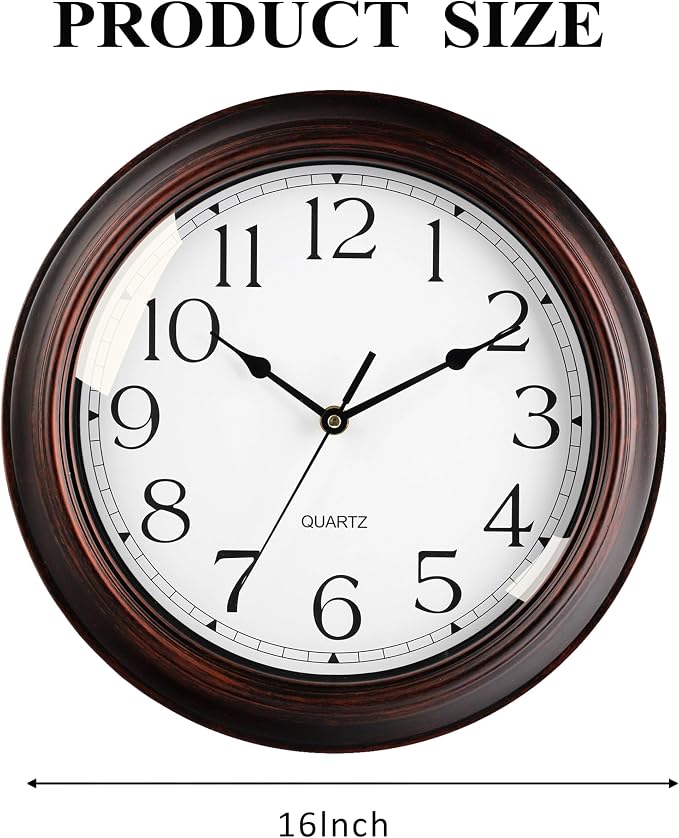 KECYET 16 Inch Wall Clocks Battery Operated Silent Non-Ticking Wall Clock - Image 2