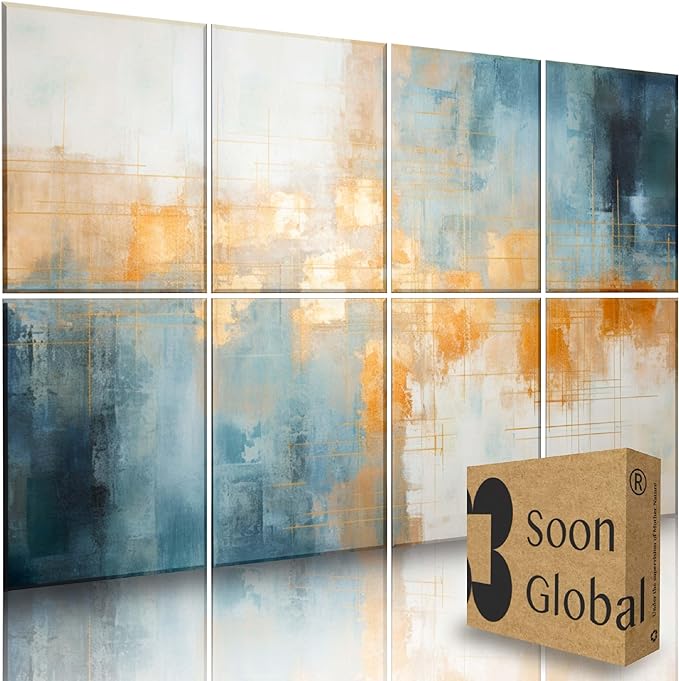 Soon Global 8-Pack Acoustical Wall Panels, 48 X 32 Inches Art Acoustic Panels by SoonGlobal