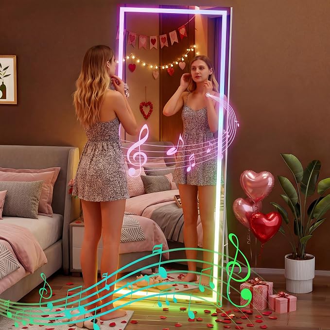 Hasipu 71"x24" LED RGB Bluetooth Full Length Mirror - Image 3