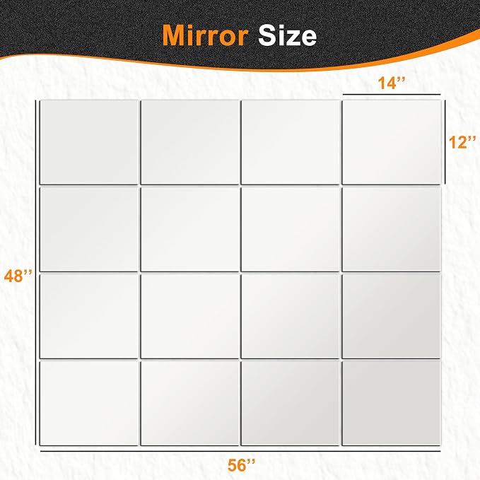Delma Home Gym Mirror Tiles, Large Wall Mirror - Image 4