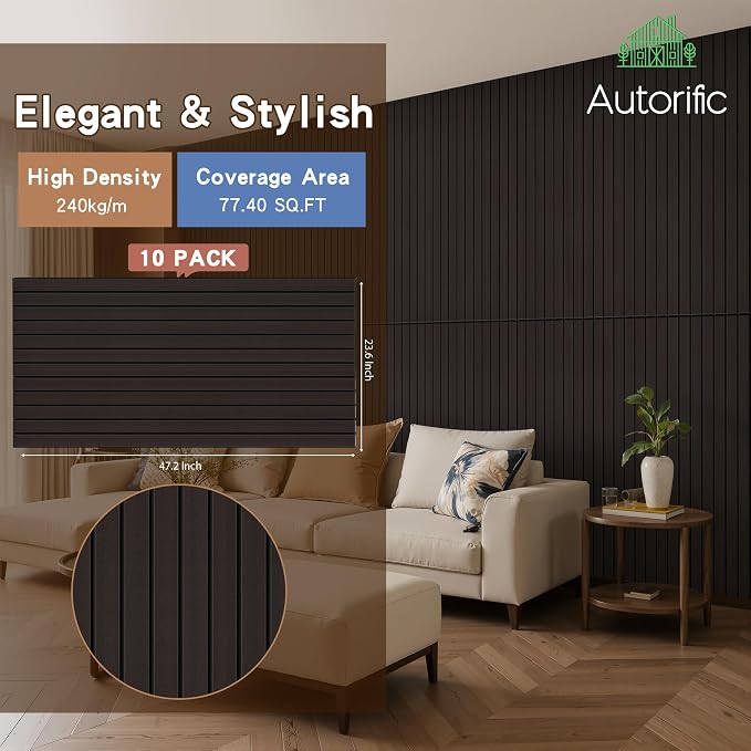 Wood Veneer Acoustic Panels, 4 Pack 47.2”x23.6” Sound Panels, Decorative Large - Image 3