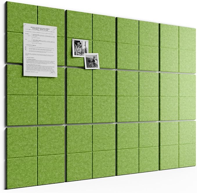 Bumusty Large Felt Bulletin Board, 30 Push Pins, 70 Adhesive Tabs, Kelly Green by BUMUSTY