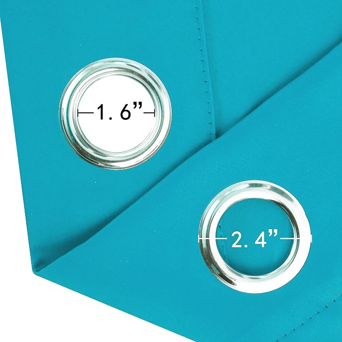 LEMOMO Turquoise/Teal Blackout Curtains/38 x 54 Inch/Set of Two Panels Grommet - Image 6