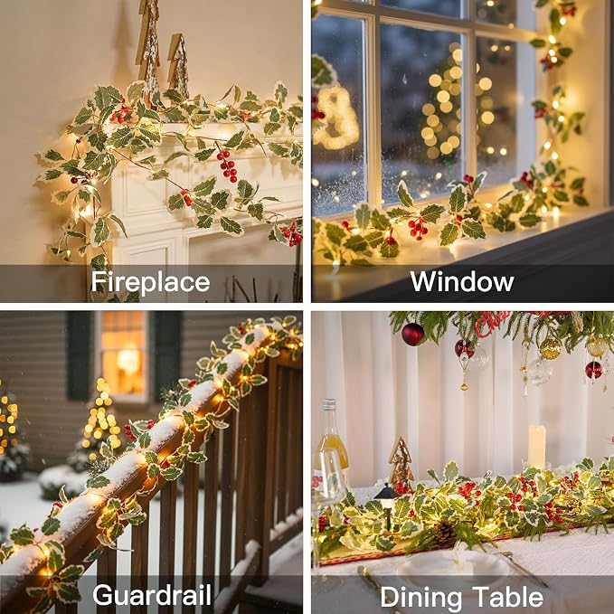 suddus 40 LED Christmas Fairy Lights Battery Powered, 12.5ft Vine String Lights - Image 2