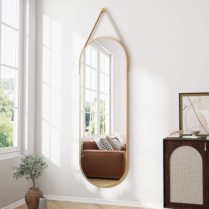 Full Length Mirror, Oval Wall Mounted Mirror, Wall Mirrors Full Length by ZMYCZ