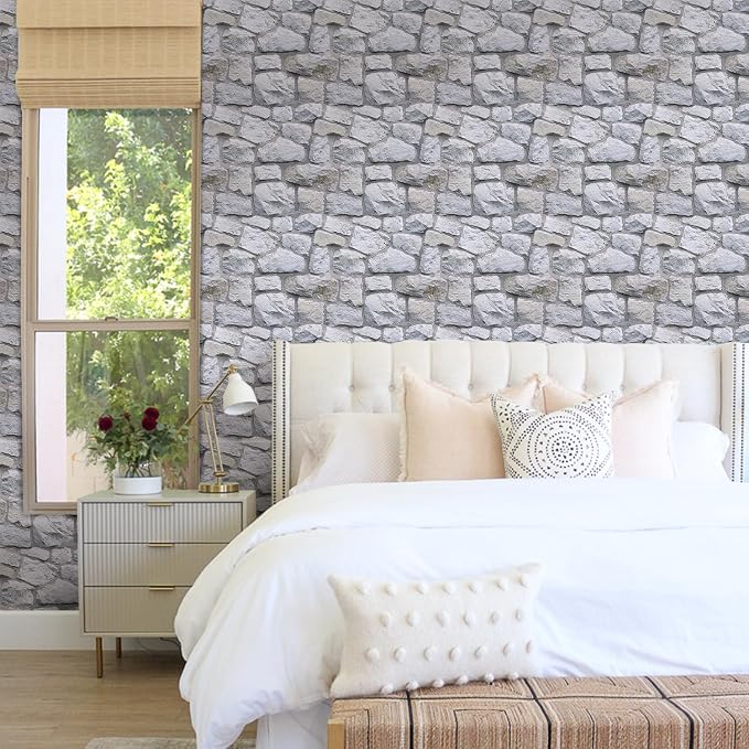 3D Faux Stone Wall Panels Peel and Stick, Stone-Look Textured Wall Sticker - Image 8
