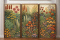 Framed Canvas Wall Art Set of 3 Vintage Botanical Mushroom Prints 12x16 Inch by NCYEL
